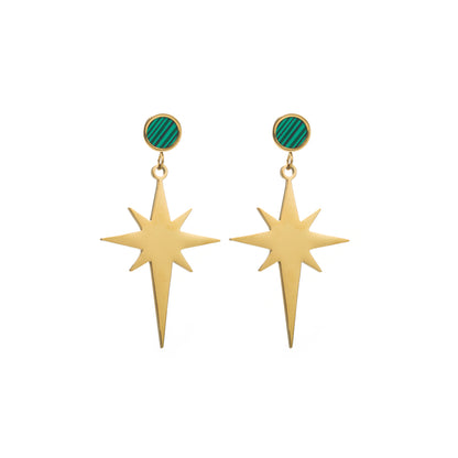 1 Pair Modern Style Simple Style Geometric Star Heart Shape Stainless Steel Drop Earrings