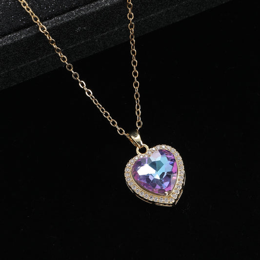 Wholesale Vintage Style Heart Shape Stainless Steel Plating Pendant Necklace