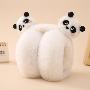 Cartoon Style Cute Solid Color Panda Women's Earmuffs