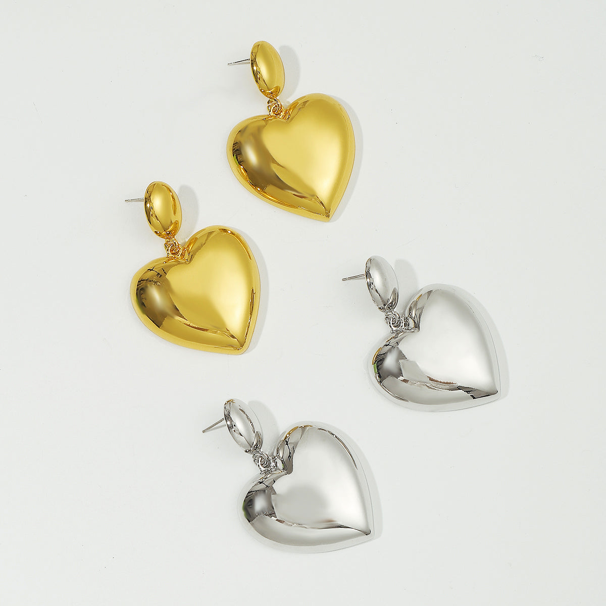 1 Pair Modern Style Simple Style Heart Shape Alloy Drop Earrings