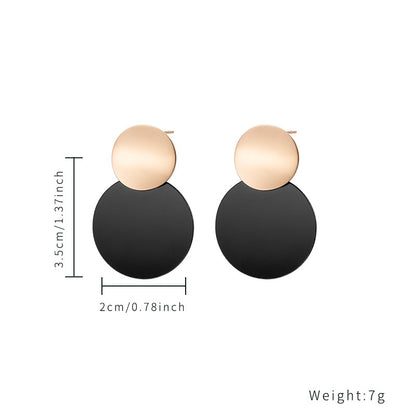 1 Pair Casual Cute Simple Style Color Block Plating Stainless Steel Arylic Rose Gold Plated Drop Earrings