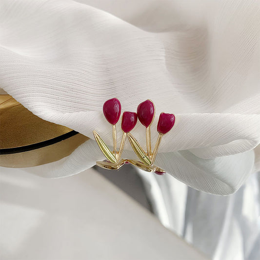 1 Pair Simple Style Classic Style Flower Plating Alloy Gold Plated Ear Studs