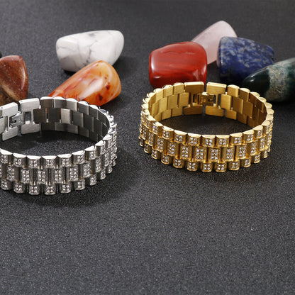 Vintage Style Geometric Solid Color Titanium Steel Bracelets