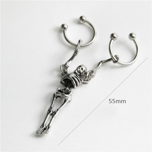 Hip-hop Retro Skull Stainless Steel Plating Gold Plated Ear Studs