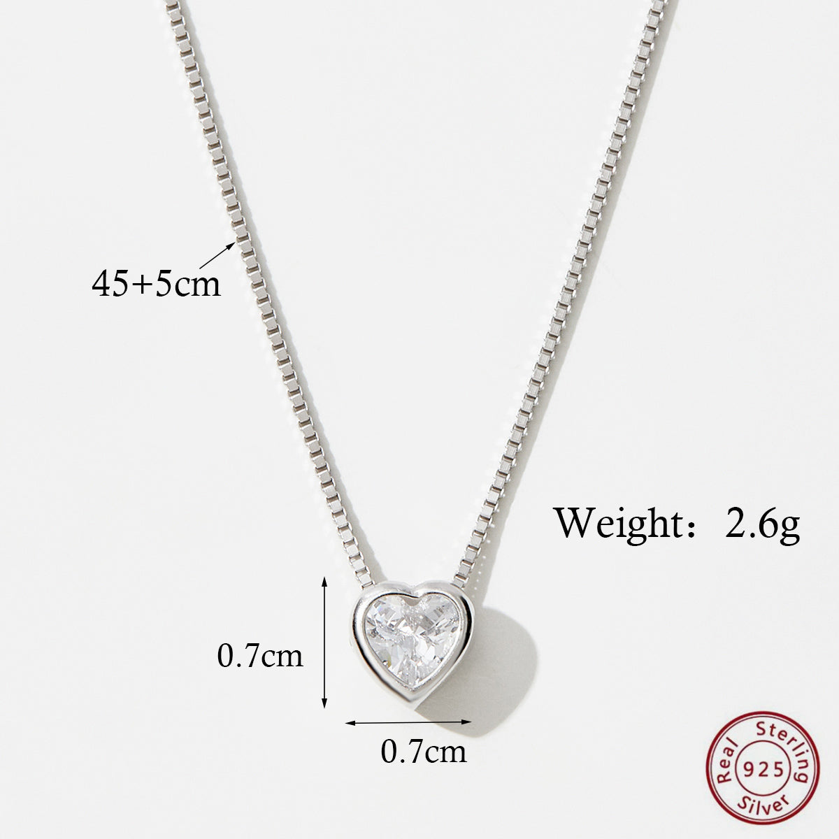 Elegant Heart Shape Lightning Sterling Silver Plating Inlay Zircon 14k Gold Plated White Gold Plated Rhodium Plated Pendant Necklace