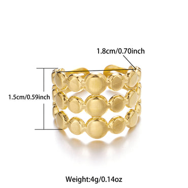Casual Simple Style Classic Style Solid Color Stainless Steel Plating 18k Gold Plated Open Rings