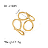 Modern Style Geometric Stainless Steel Plating Open Rings
