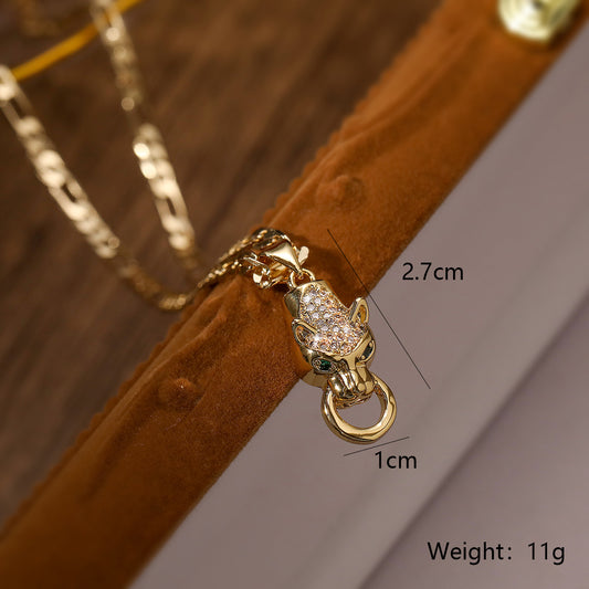 Simple Style Animal Copper Plating Inlay Zircon 18k Gold Plated Earrings Necklace Jewelry Set