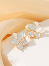 1 Pair Simple Style Classic Style Flower Plating Inlay Brass Zircon 14k Gold Plated 18k Gold Plated Drop Earrings
