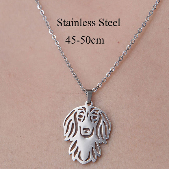 Wholesale Simple Style Letter Dog Cat Stainless Steel Titanium Steel Polishing Plating Pendant Necklace