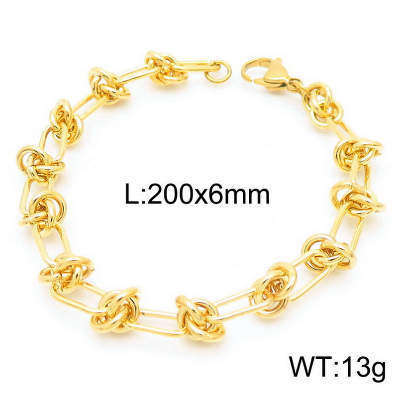 Simple Style Commute Geometric Stainless Steel Plating 18k Gold Plated Bracelets Necklace