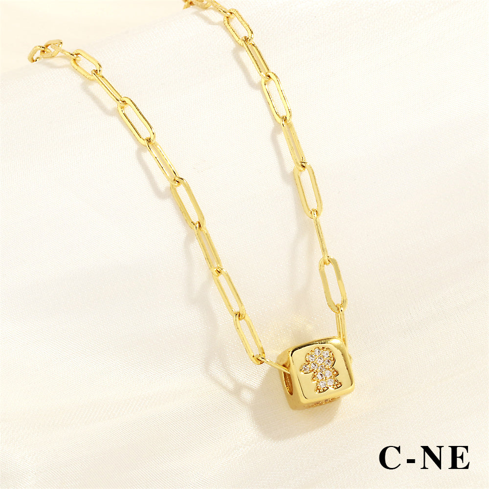 Simple Style Streetwear Devil's Eye Heart Shape Copper Enamel Plating Inlay Zircon 18k Gold Plated Bracelets Necklace