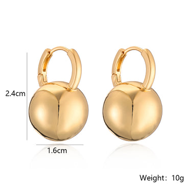 1 Pair Casual Elegant Simple Style Geometric Plating Copper 18k Gold Plated Earrings