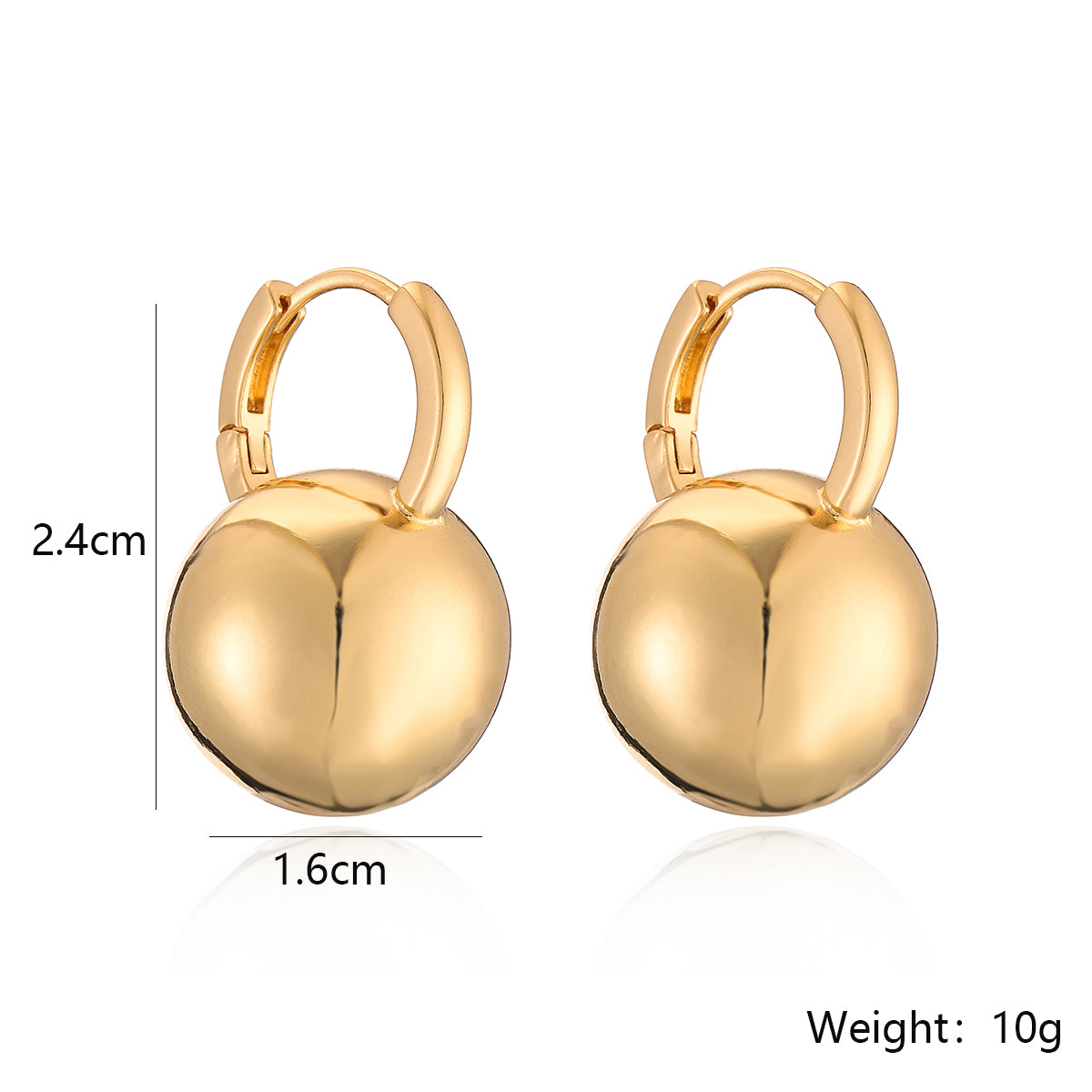 1 Pair Casual Elegant Simple Style Geometric Plating Copper 18k Gold Plated Earrings