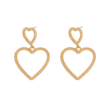 1 Pair Elegant Simple Style Heart Shape Alloy Drop Earrings
