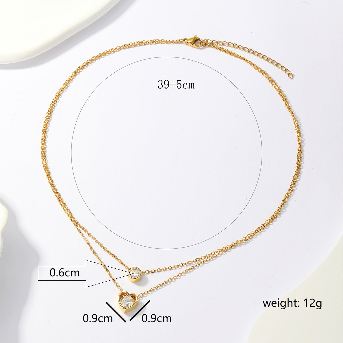 Casual Cute Classic Style Round Heart Shape Copper Plating Inlay Zircon 18k Gold Plated Necklace