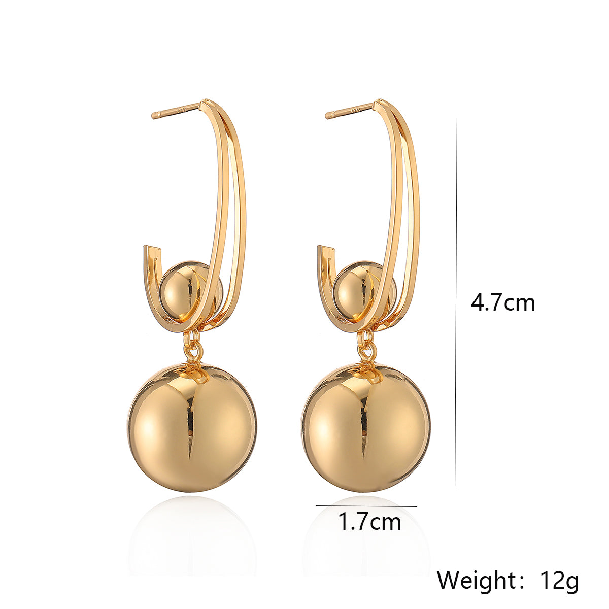 1 Pair Vintage Style Roman Style Geometric Solid Color Plating Copper 18k Gold Plated Ear Studs