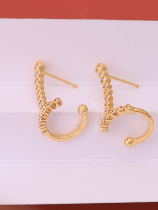 1 Pair Ig Style Geometric Plating Inlay Brass Zircon 18k Gold Plated Ear Studs
