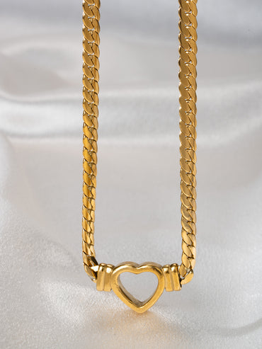 Casual Simple Style Heart Shape Stainless Steel 18k Gold Plated Pendant Necklace