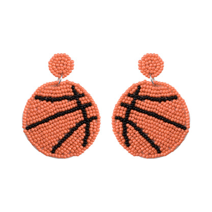 1 Pair Casual Embroidery Sports Basketball Football Plastic Cloth Drop Earrings