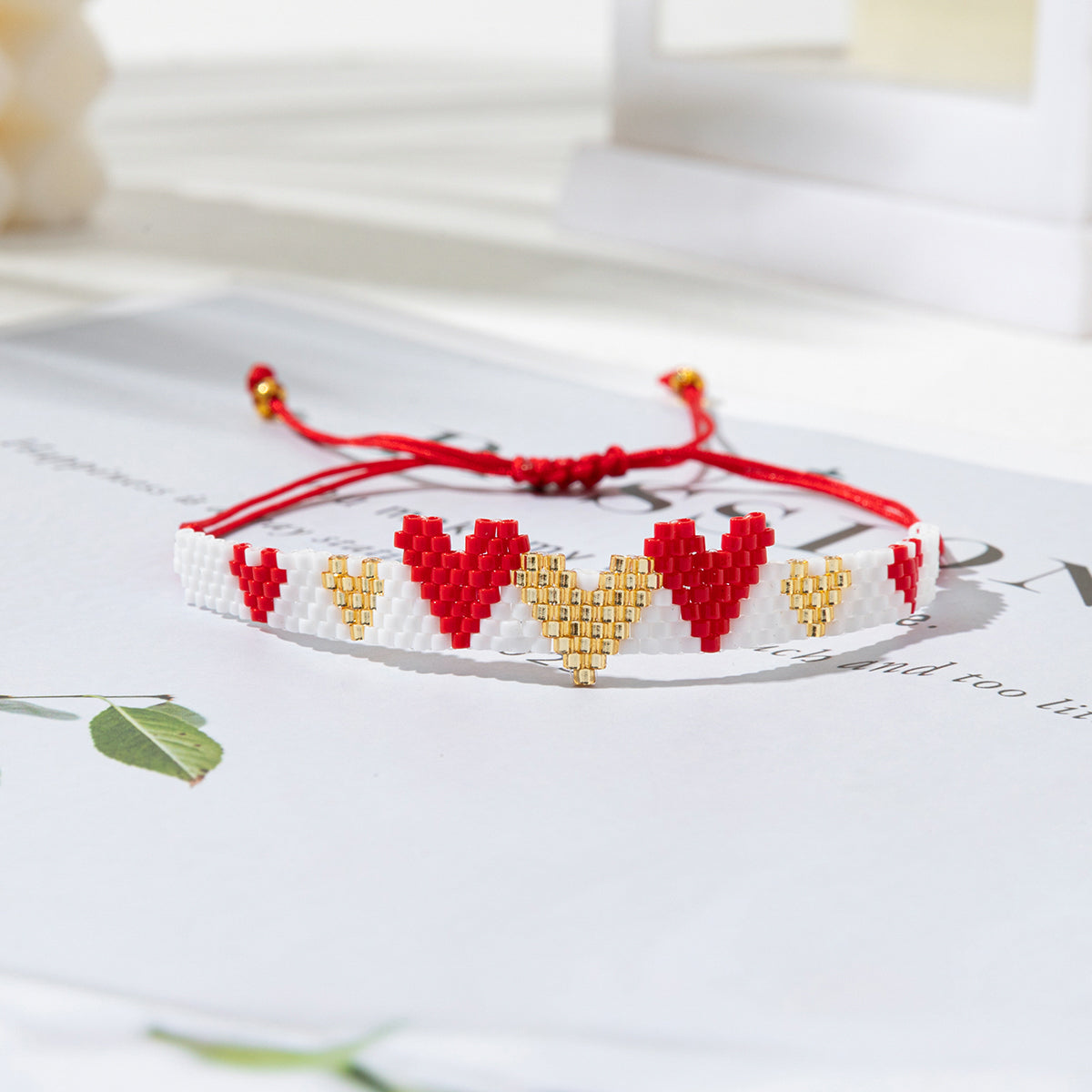 Ig Style Casual Heart Shape Glass Women's Bracelets