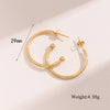 1 Pair Retro Simple Style Round Waves Plating Stainless Steel 18k Gold Plated Hoop Earrings