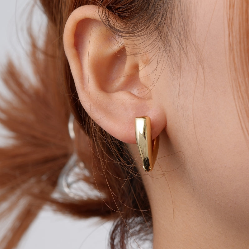 1 Pair Simple Style Geometric Heart Shape Plating Copper Ear Studs