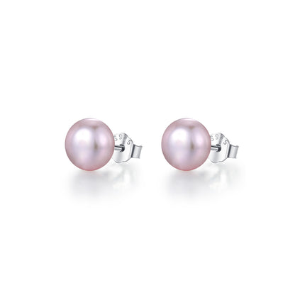1 Pair Ig Style Elegant Sweet Oval Plating Freshwater Pearl Sterling Silver Silver Plated Ear Studs