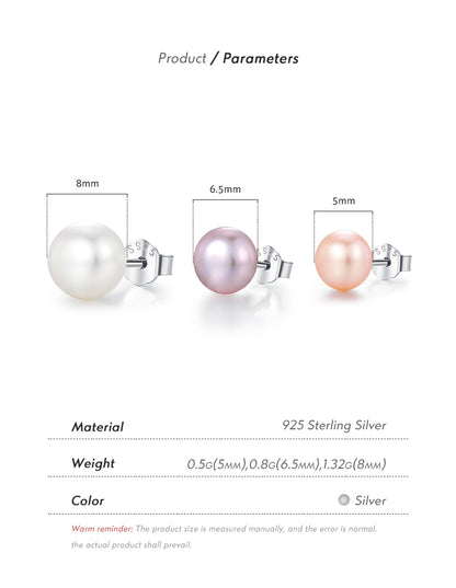 1 Pair Ig Style Elegant Sweet Oval Plating Freshwater Pearl Sterling Silver Silver Plated Ear Studs