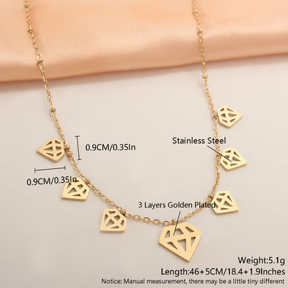 Wholesale Simple Style Solid Color Heart Shape Symbol Stainless Steel Plating 18k Gold Plated Gold Plated Necklace