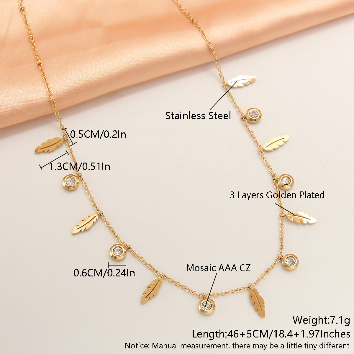 Wholesale Simple Style Solid Color Stainless Steel Plating Inlay Gold Plated Zircon Necklace