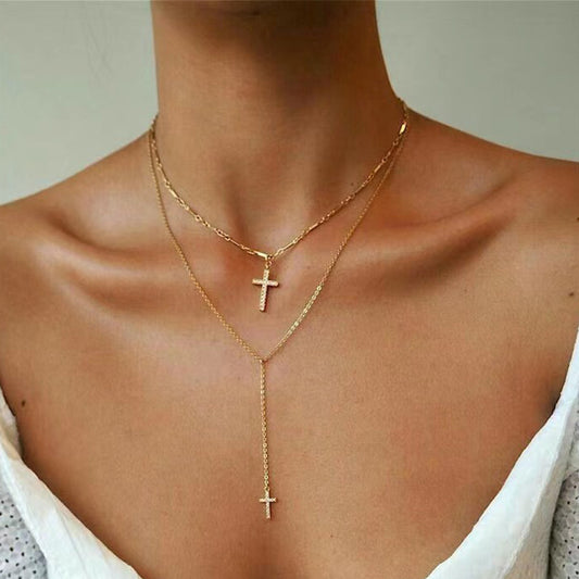 Streetwear Cross Alloy Women's Necklace