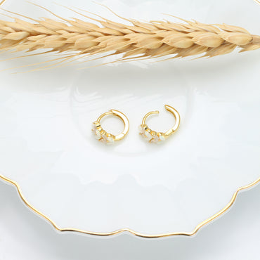 1 Pair Simple Style Grain Inlay Sterling Silver Rhinestones Earrings