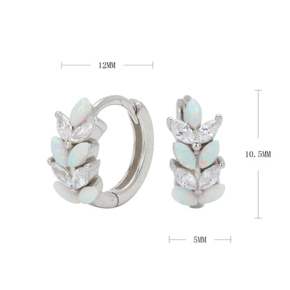 1 Pair Simple Style Grain Inlay Sterling Silver Rhinestones Earrings