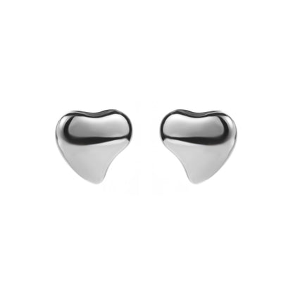 1 Pair Basic Simple Style Heart Shape Plating Stainless Steel Ear Studs
