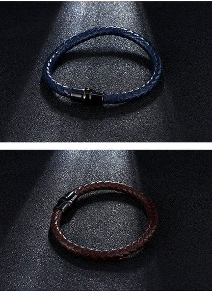 Simple Style Geometric Solid Color Titanium Steel Plating Men's Bracelets