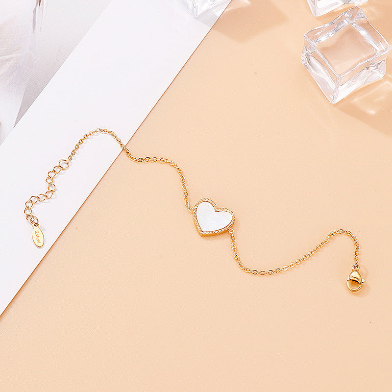 Wholesale Simple Style Heart Shape Titanium Steel Jewelry Set