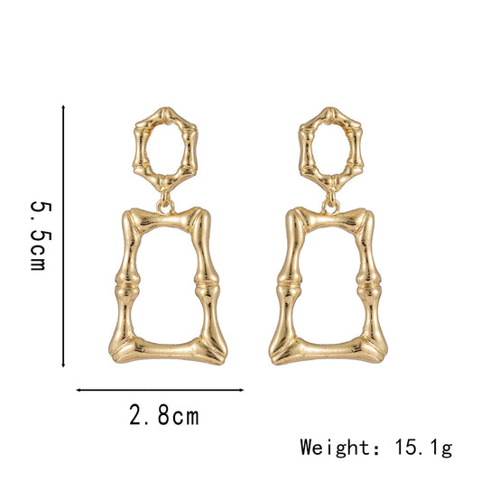 1 Pair Retro Roman Style Geometric Plating Alloy Drop Earrings