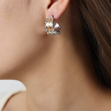 1 Pair Casual Elegant Simple Style Geometric Enamel Plating Titanium Steel 18k Gold Plated Earrings