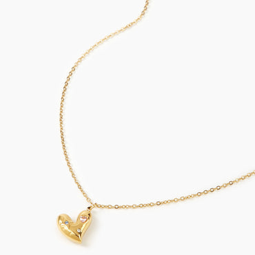 Wholesale Simple Style Heart Shape Stainless Steel Plating 18k Gold Plated Pendant Necklace