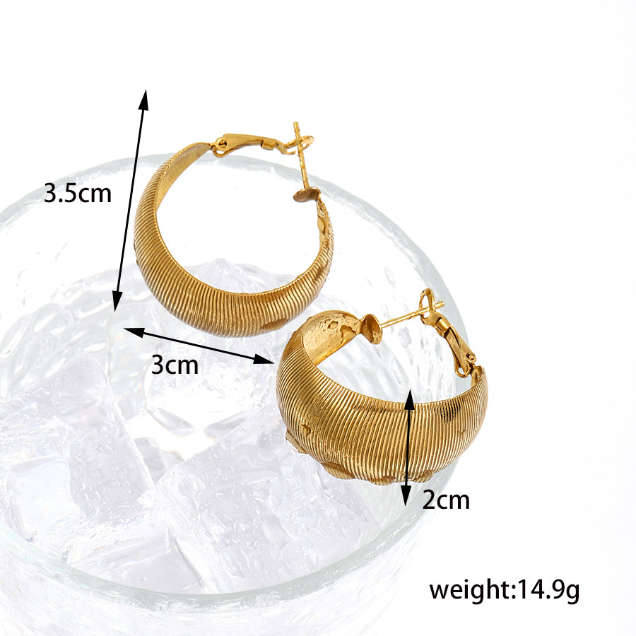 1 Pair Basic C Shape Plating Stainless Steel 18k Gold Plated Ear Clip