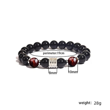Simple Style Classic Style Round Stainless Steel Natural Stone Glass Chakra Bracelet