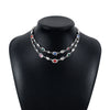 Ethnic Style Simple Style Color Block Alloy Glass Women's Layered Necklaces