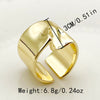 Simple Style Irregular Copper Gold Plated Open Rings In Bulk