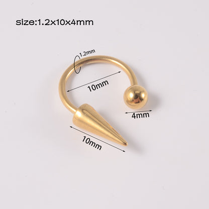 Simple Style Geometric Stainless Steel Plating Unisex Labret 1 Piece