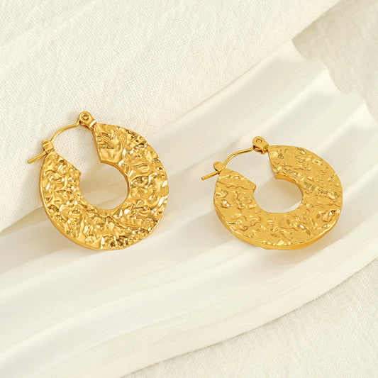 1 Pair Simple Style Geometric Heart Shape Polishing Plating Stainless Steel 18k Gold Plated Hoop Earrings