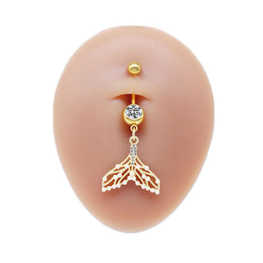 Casual Cute Commute Sunflower Starry Sky Snowflake Stainless Steel Copper Plating Inlay Rhinestones Zircon White Gold Plated Gold Plated Belly Ring