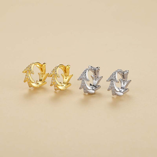 1 Pair Casual Geometric Inlay Sterling Silver Earrings