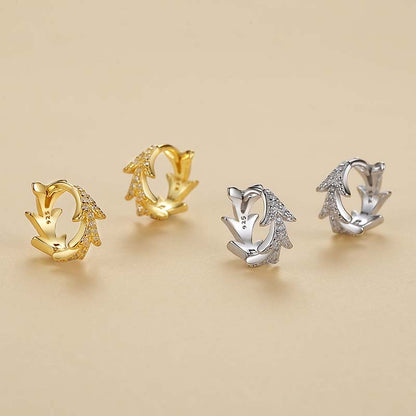 1 Pair Casual Geometric Inlay Sterling Silver Earrings