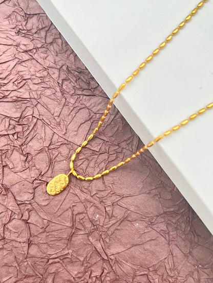 Simple Style Solid Color Stainless Steel Plating 18k Gold Plated Pendant Necklace
